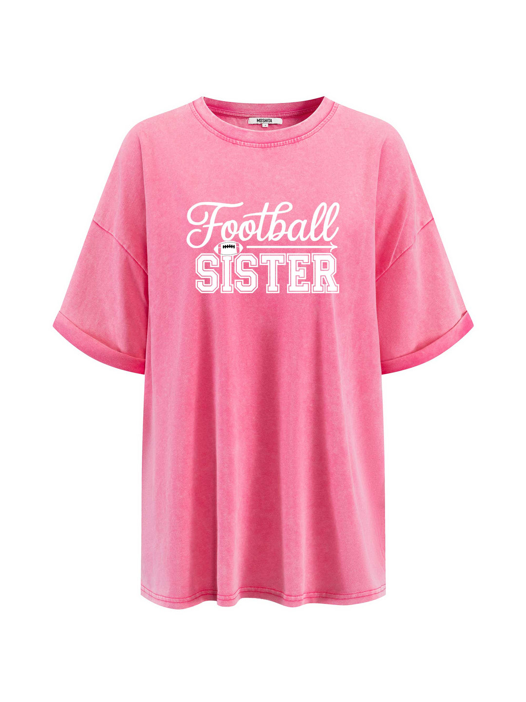 Football sister print The Effortless Washed Tee