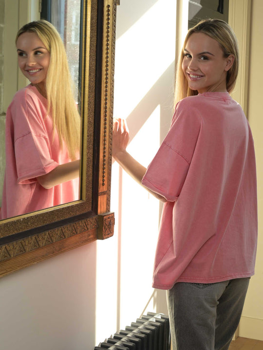 Football sister print The Effortless Washed Tee