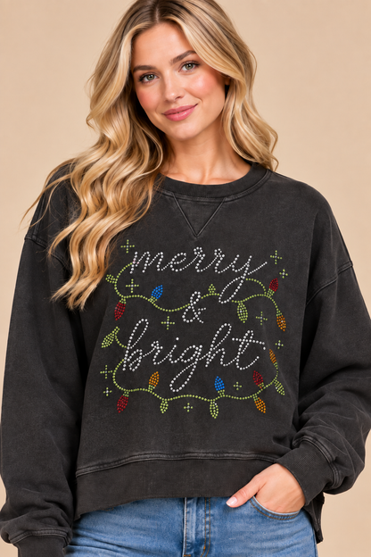 Merry & Bright Rhinestone Salt Air Sweatshirt