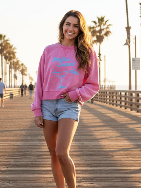 Salt Air Sweatshirt with Graphic Malibu Club
