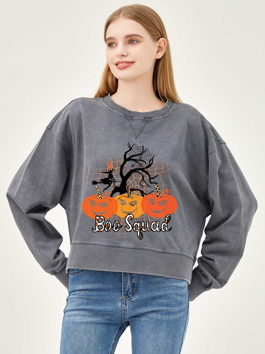 Salt Air Sweatshirt with Graphic Boo Squad