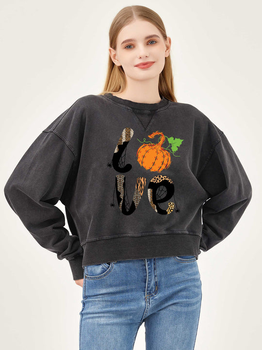 Salt Air Sweatshirt with Graphic Love