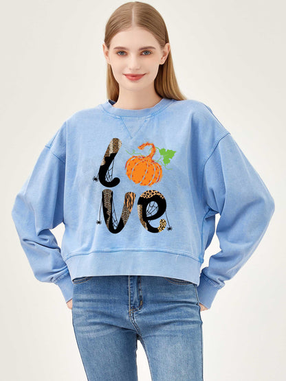 Salt Air Sweatshirt with Graphic Love