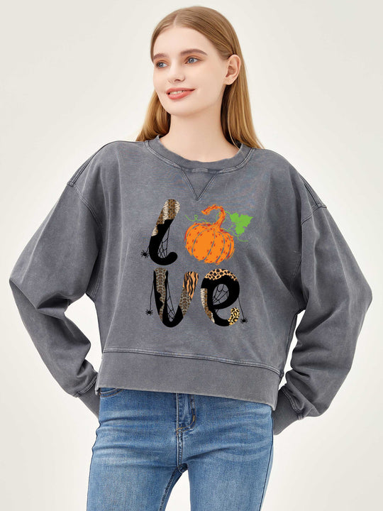 Salt Air Sweatshirt with Graphic Love