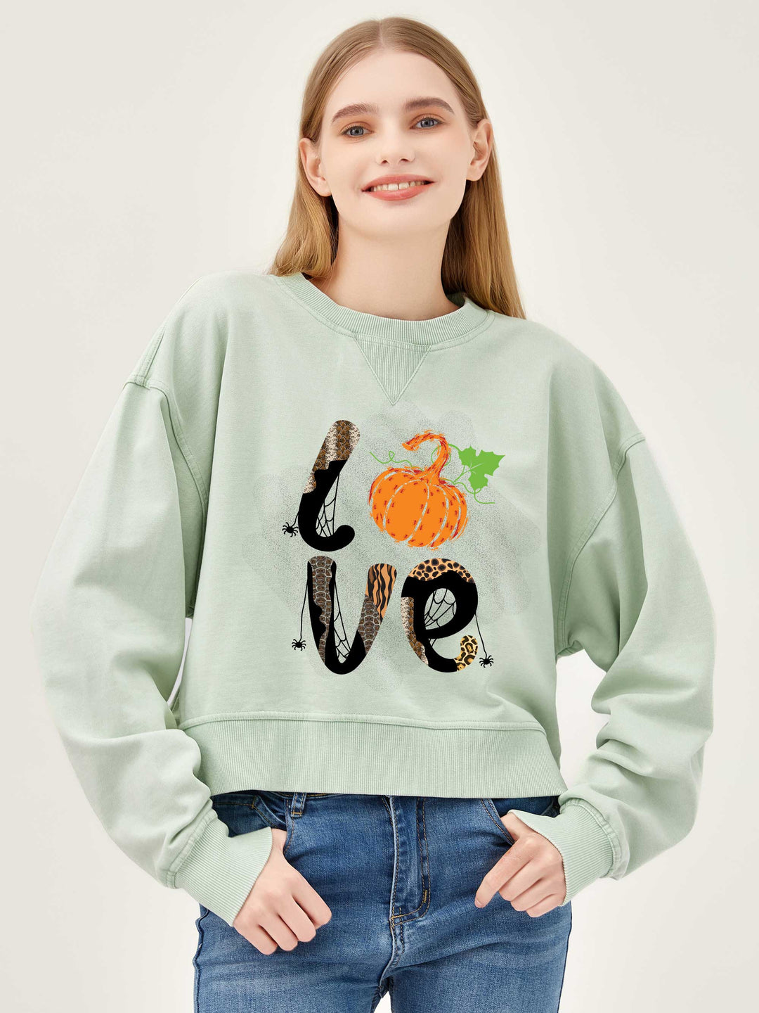 Salt Air Sweatshirt with Graphic Love