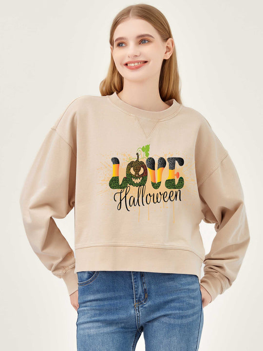 Salt Air Sweatshirt with Graphic Love Halloween