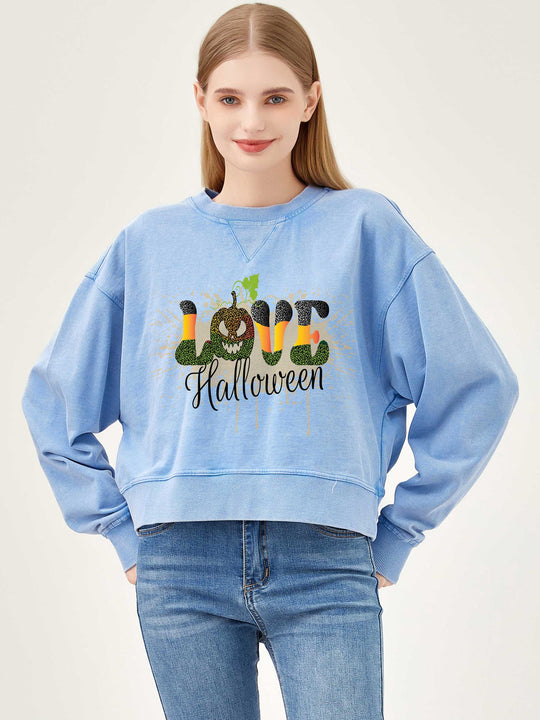 Salt Air Sweatshirt with Graphic Love Halloween