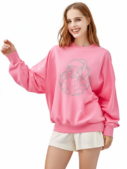 Comfy Crewneck Sweatshirt-Santa Claus-Hot Fix