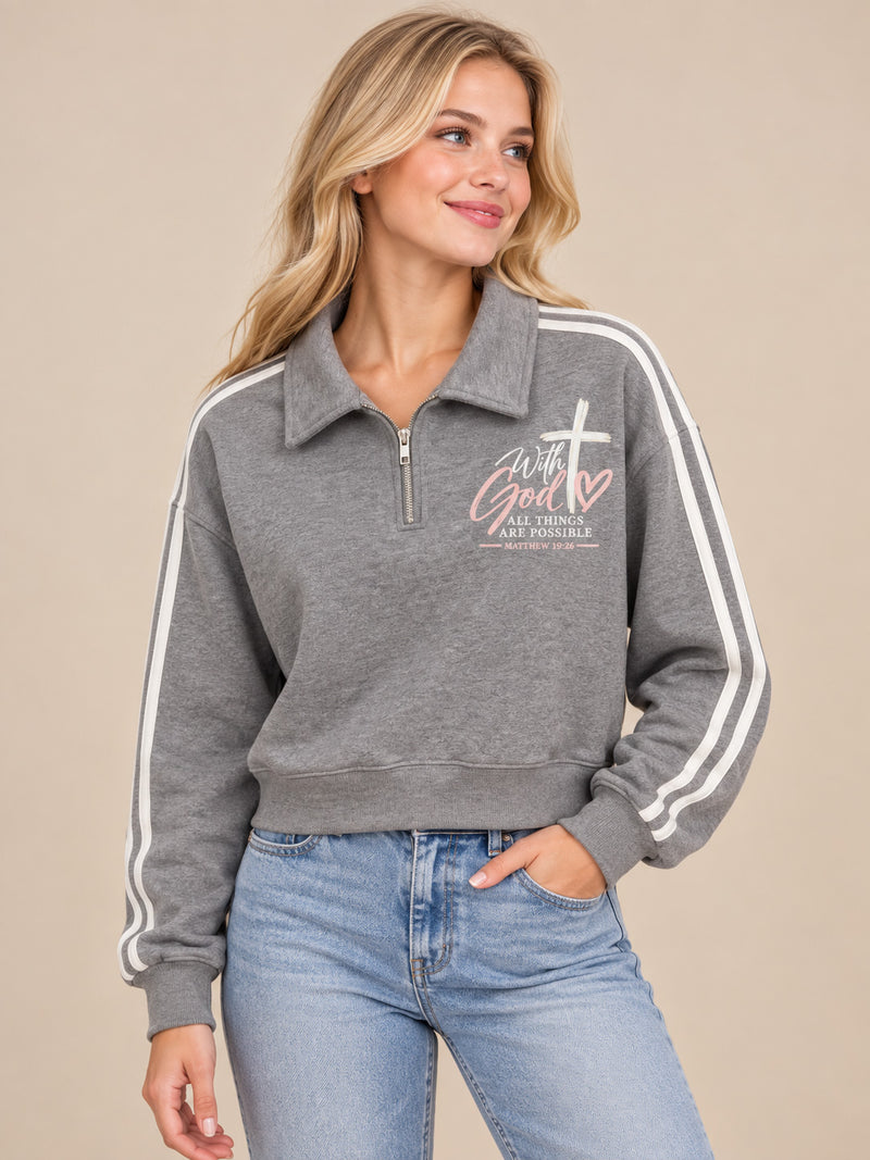With God...The Easy Zip Pullover