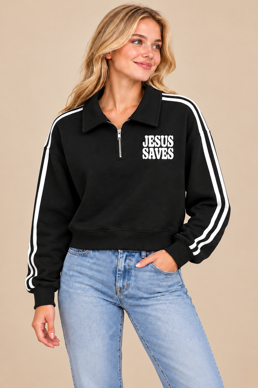Jesus Saves Easy Zip Pullover