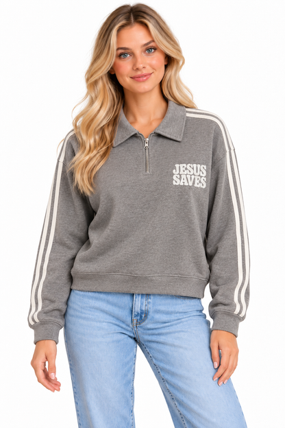 Jesus Saves Easy Zip Pullover