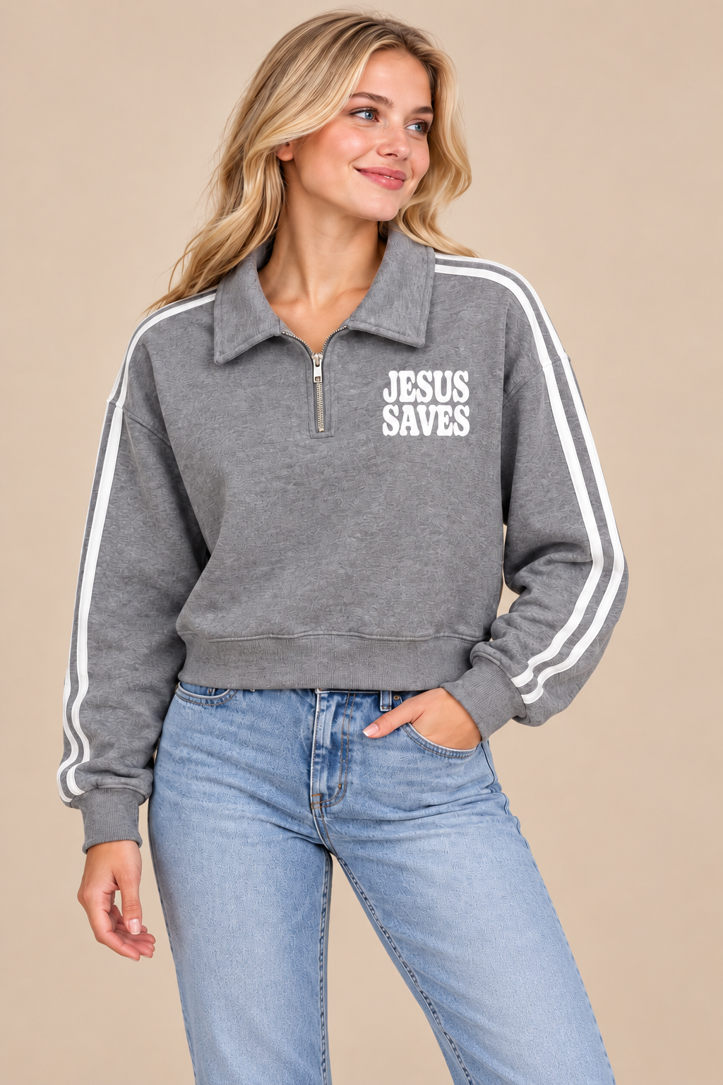 Jesus Saves Easy Zip Pullover