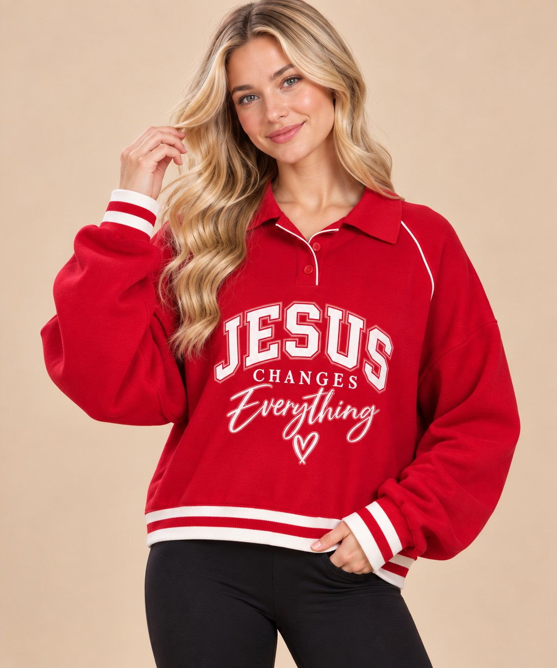 Jesus Changes Everything Polo Sweater