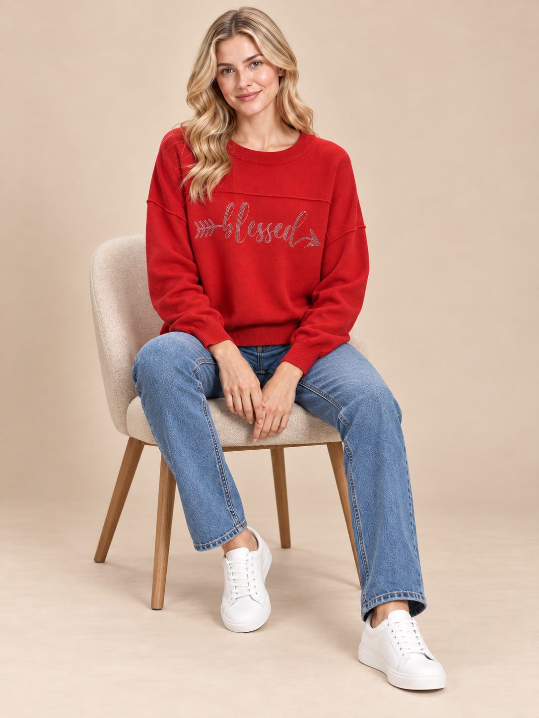 Blessed Rhinestone Sweater