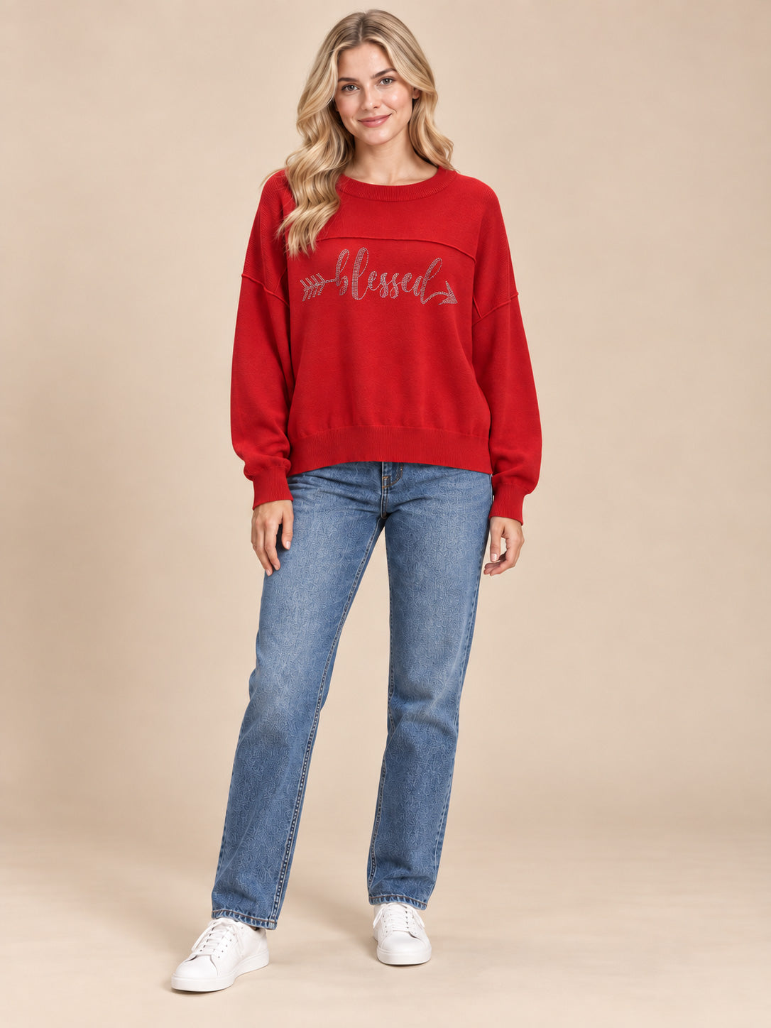 Blessed Rhinestone Sweater