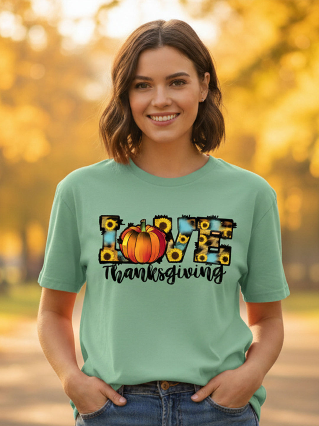 Love Thanksgiving Graphic Cloud Feel Tee
