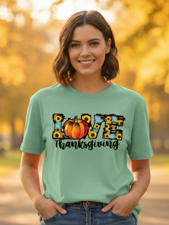 Love Thanksgiving Graphic Cloud Feel Tee