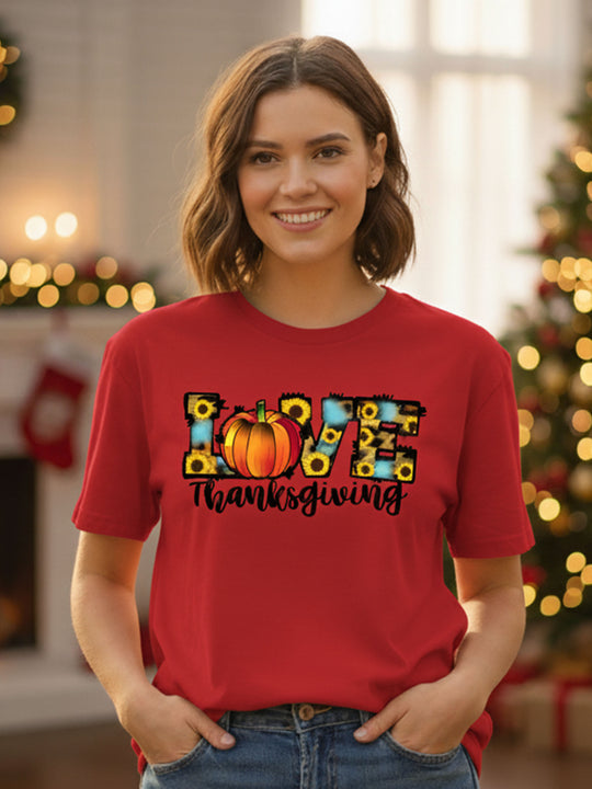 Love Thanksgiving Graphic Cloud Feel Tee