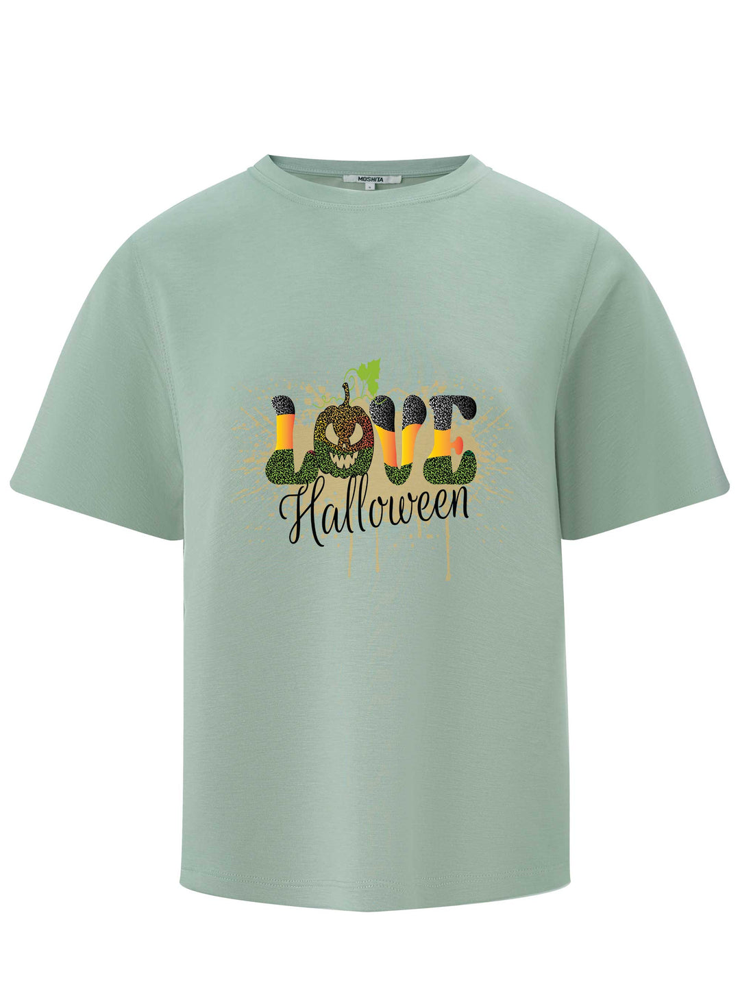 Cloud Feel Tee with Graphic Love Halloween