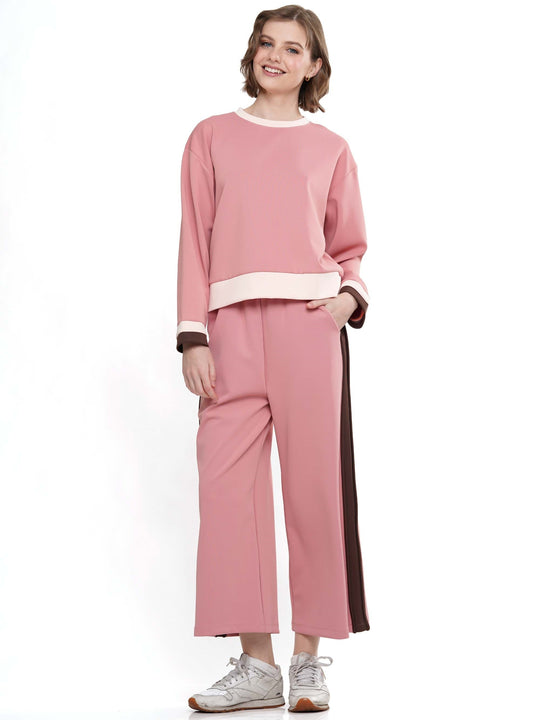 Color Block Long Sleeve & Pants 2-Piece Set