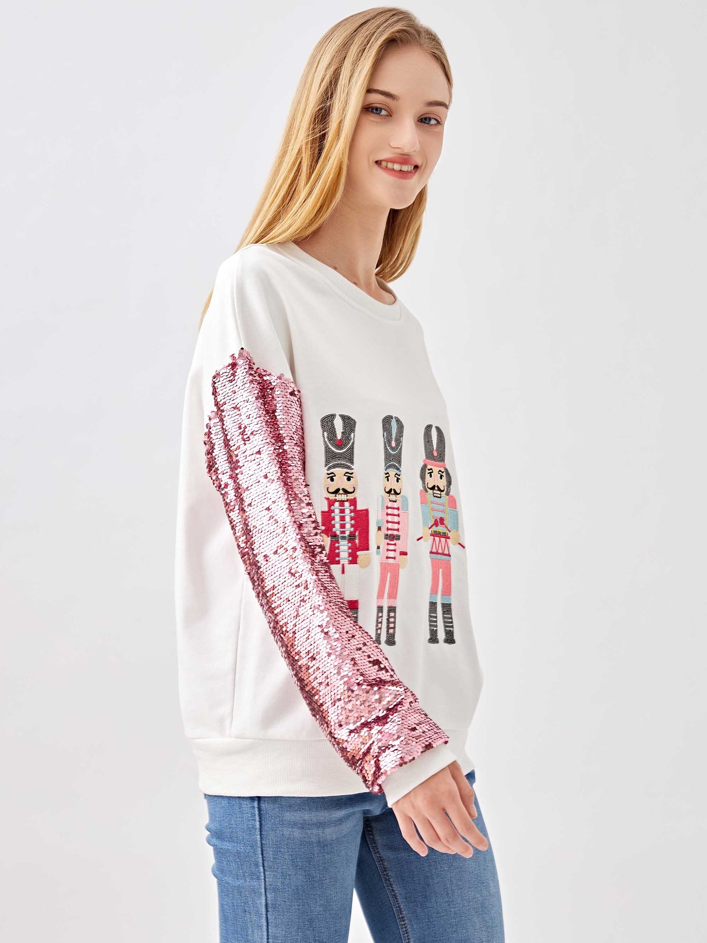 Nutcracker Sequin Sleeve Top