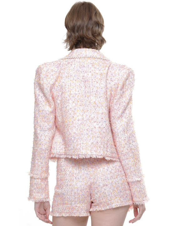 Pearl embellished tweed jacket
