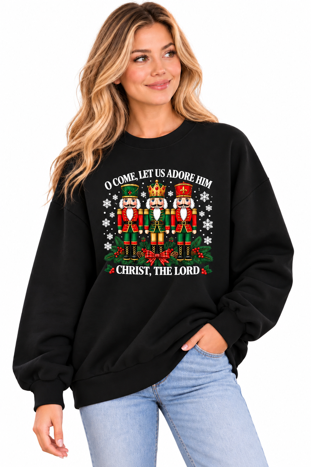 Nutcracker Christmas Praise Sweatshirt – Black