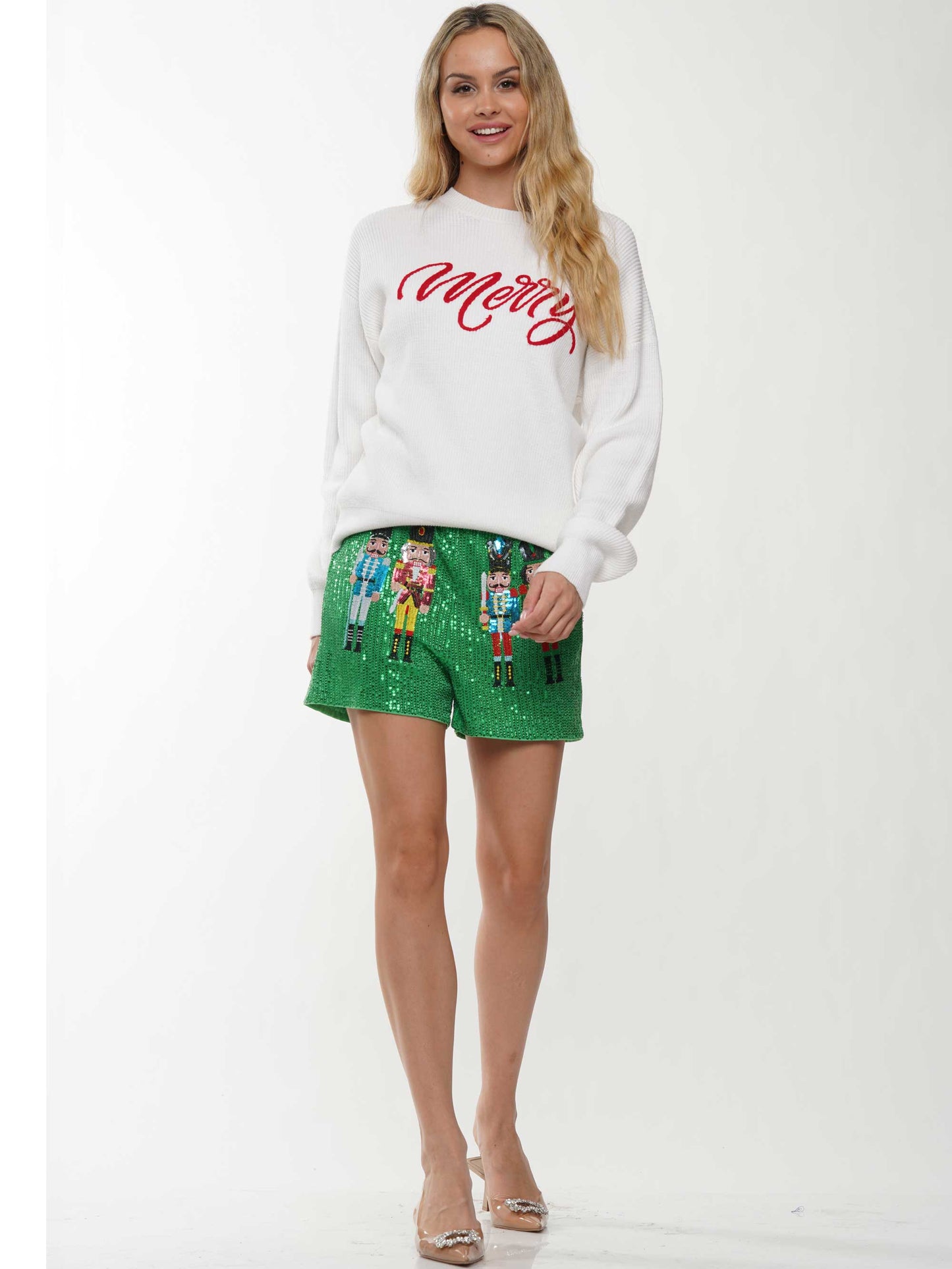 Sequin nutcracker shorts