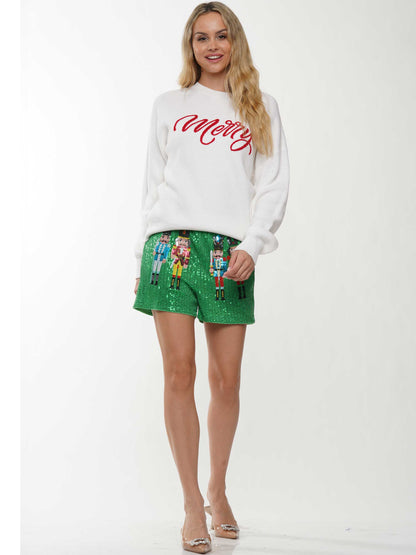Sequin nutcracker shorts