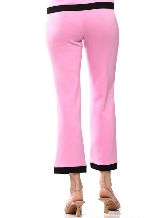 Super Soft Lyocell Color Block Top & Pants, Casual Loungewear Set