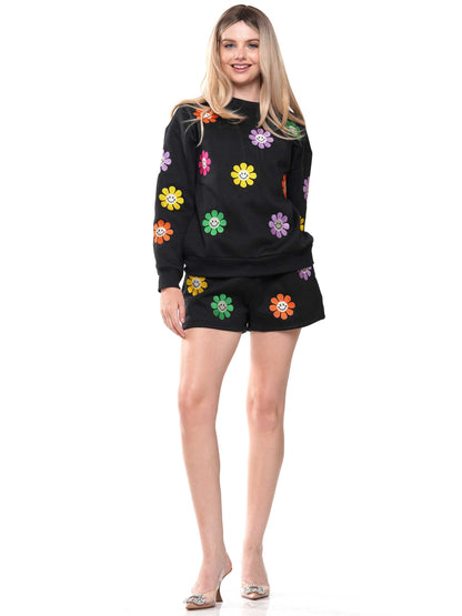 Smiley Flower Pattern Shorts