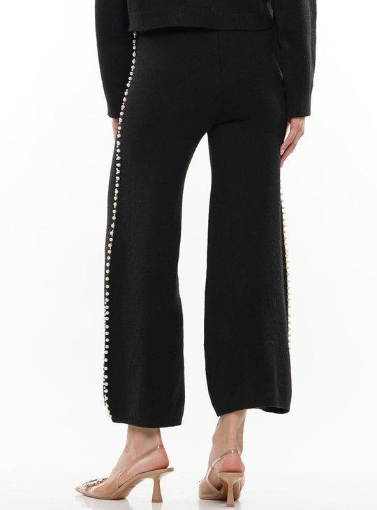 Pearl Trimmed Sweater Pants
