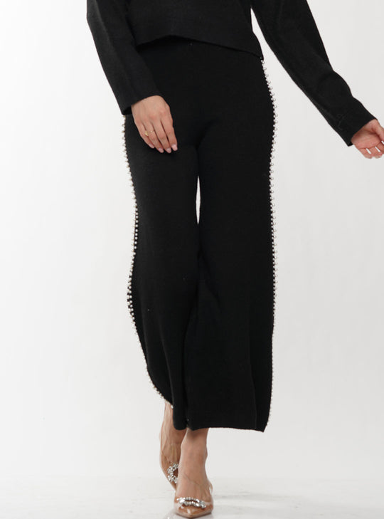 Pearl Trimmed Sweater Pants