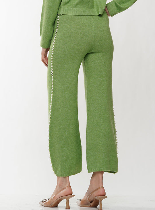 Pearl Trimmed Sweater Pants