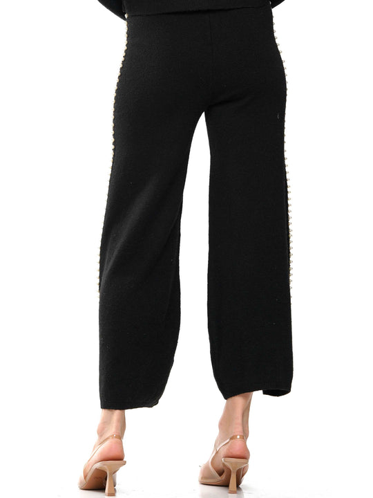 Pearl Trimmed Sweater Pants