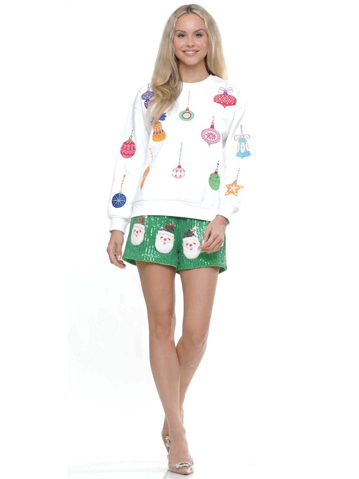 Santa Claus print shorts