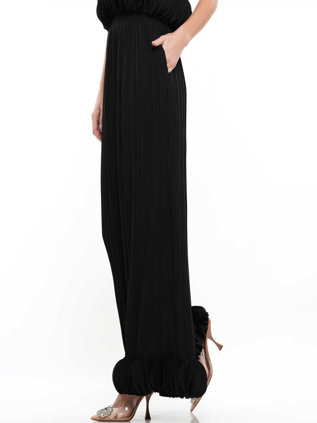 3d circle embellished off the shoulder top & pants