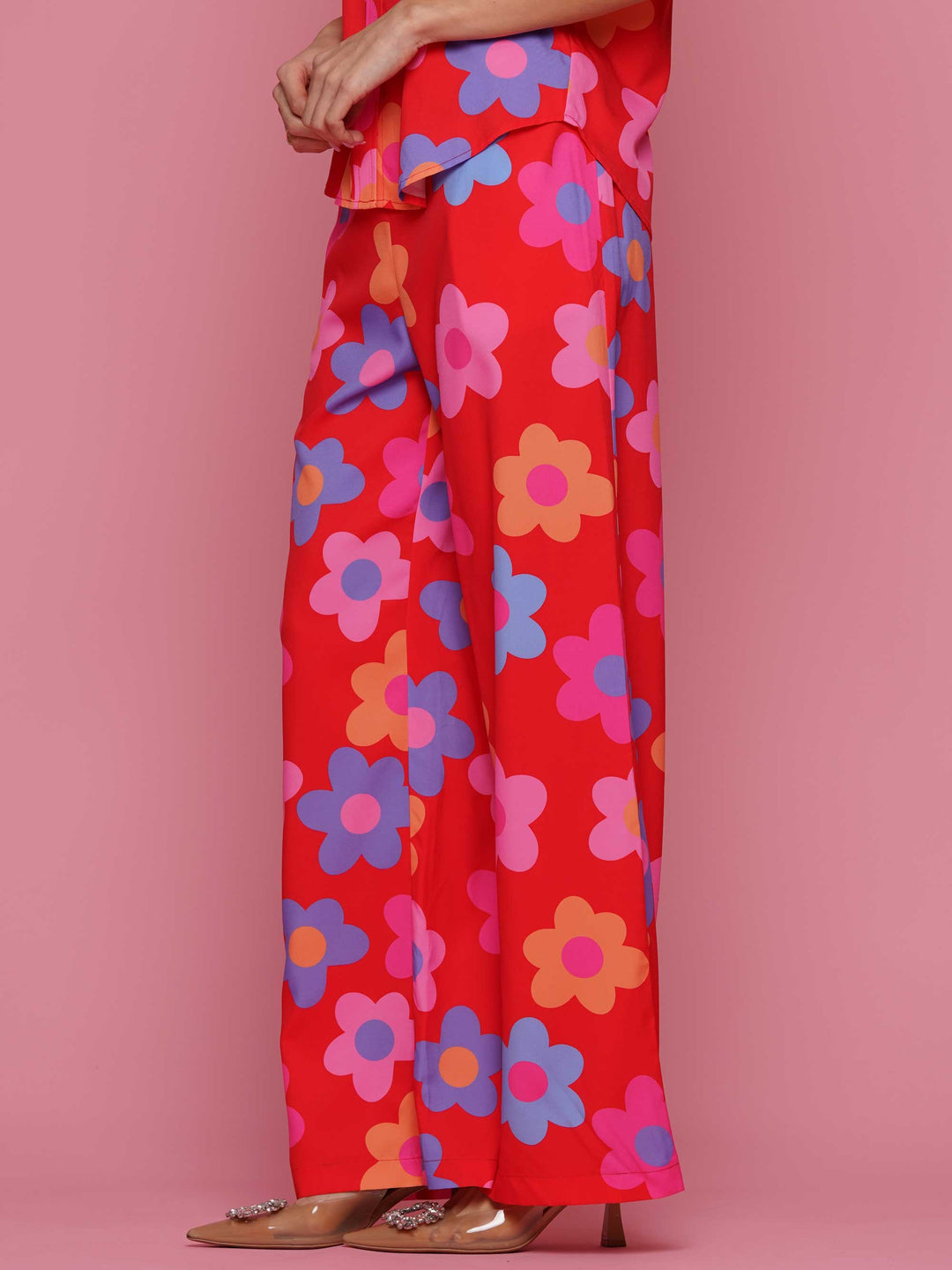 Flower print top and pants set