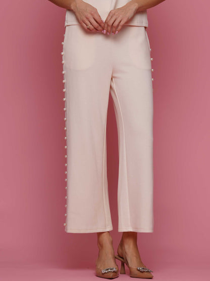 Soft lyocell top & pant 2-Piece set with lined peal trim
