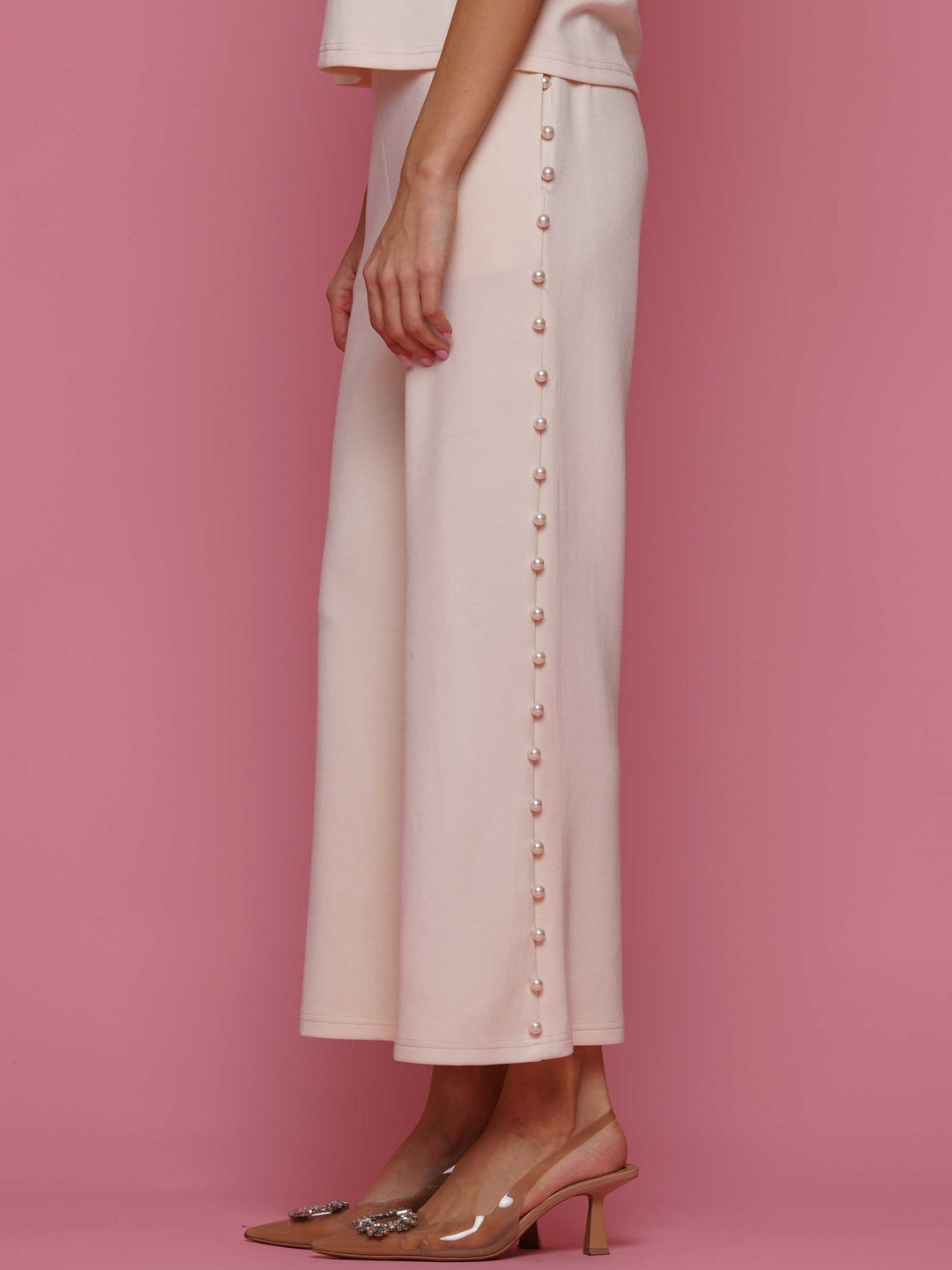 Soft lyocell top & pant 2-Piece set with lined peal trim