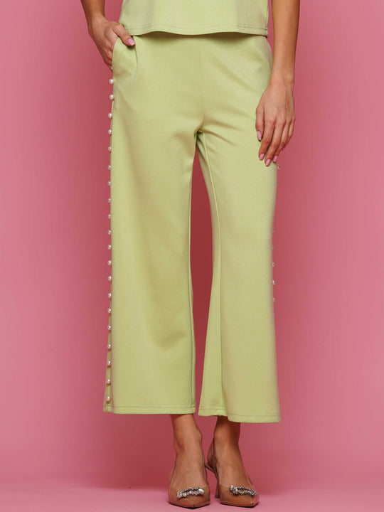 Soft lyocell top & pant 2-Piece set with lined peal trim