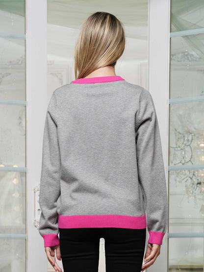 Sequin Clover Pullover Sweater