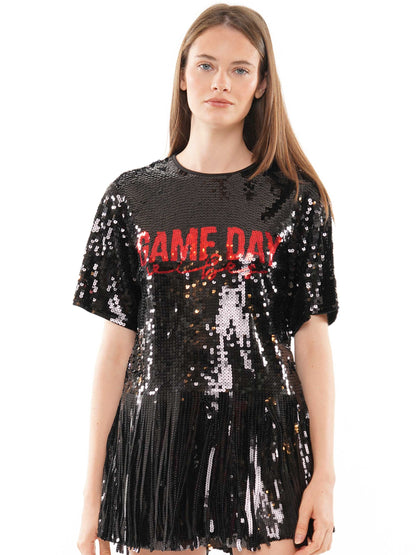 Gameday Fringe Sequin Top