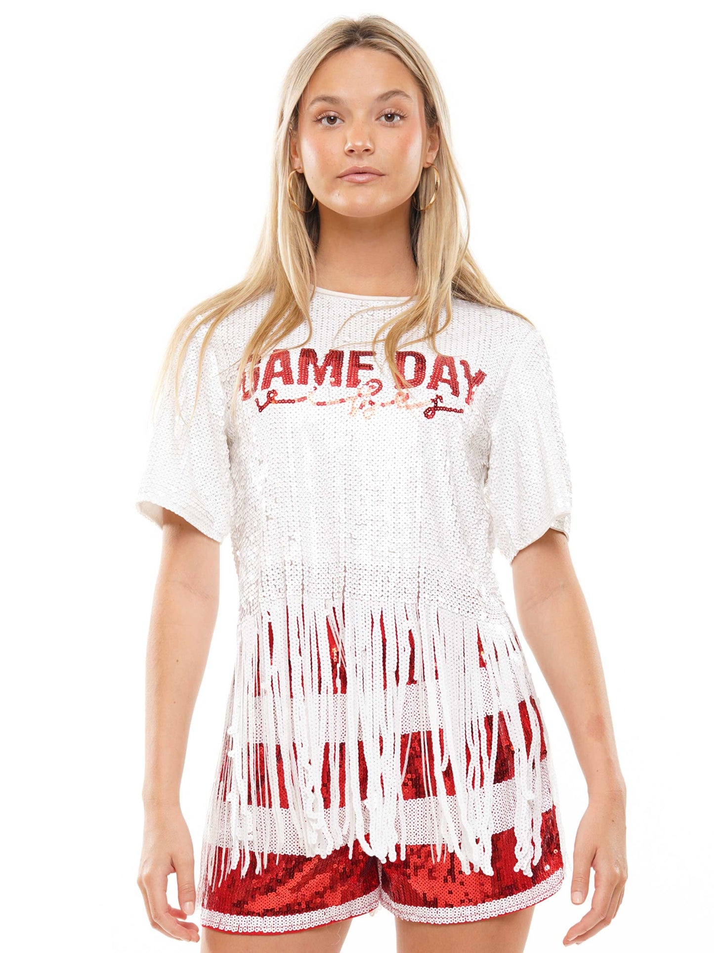 Gameday fringe sequin top