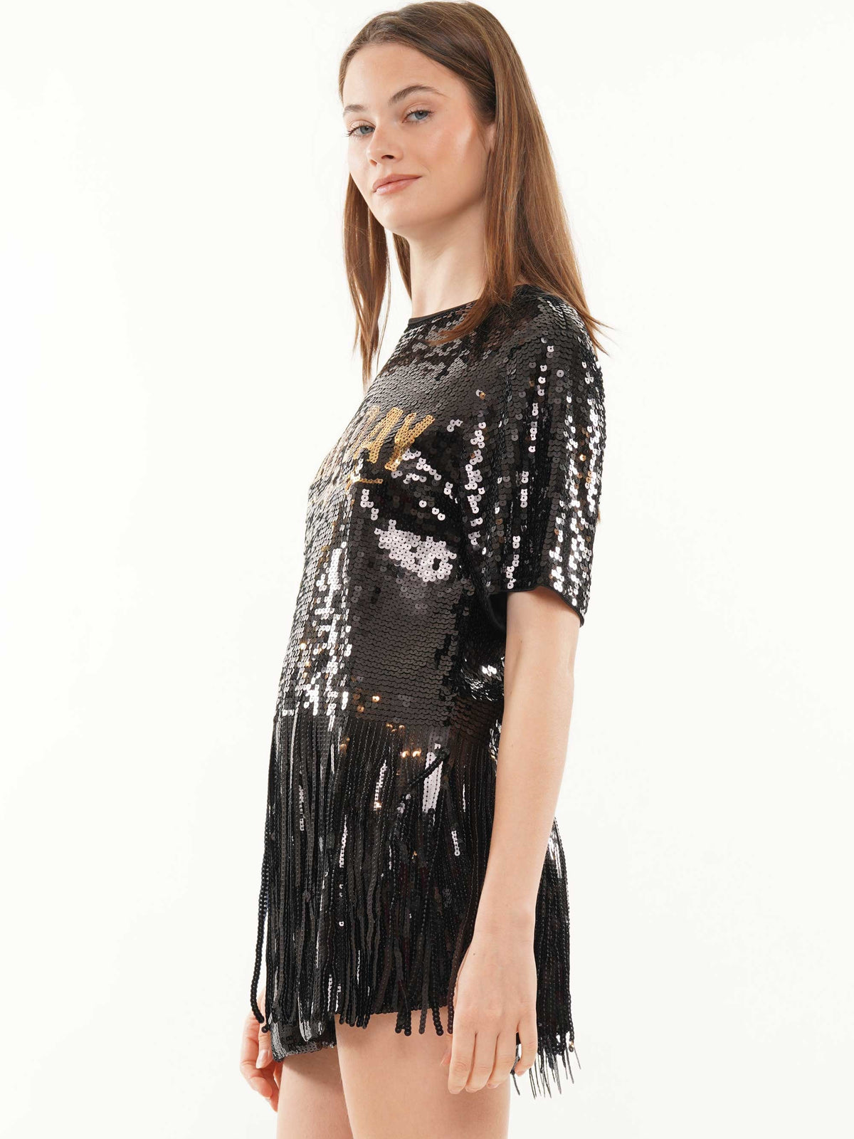 Gameday Fringe Sequin Top