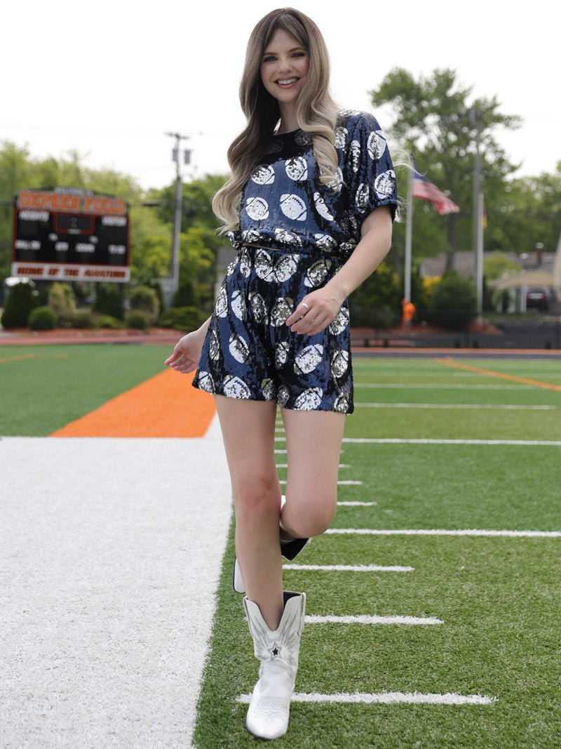 Gameday Football Sequin 2-Piece Set