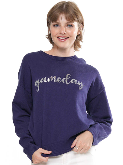 Gameday Script Sequin Sweater