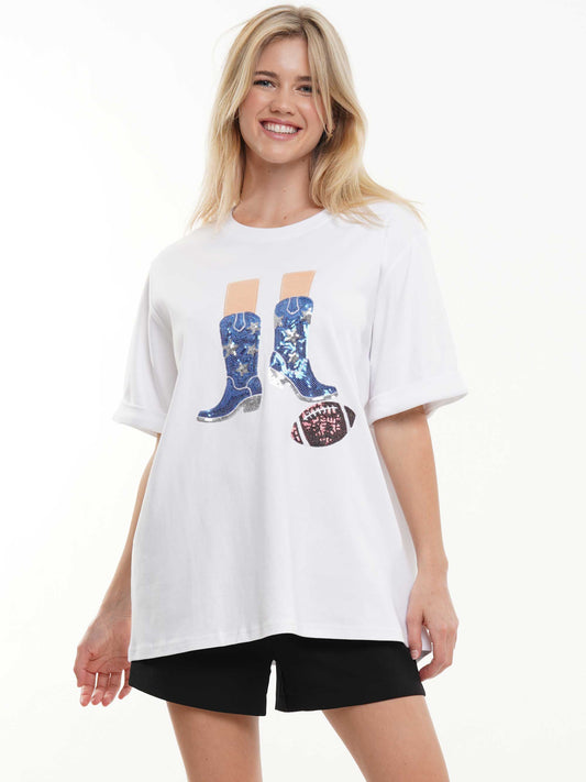 Western Boots Football Top