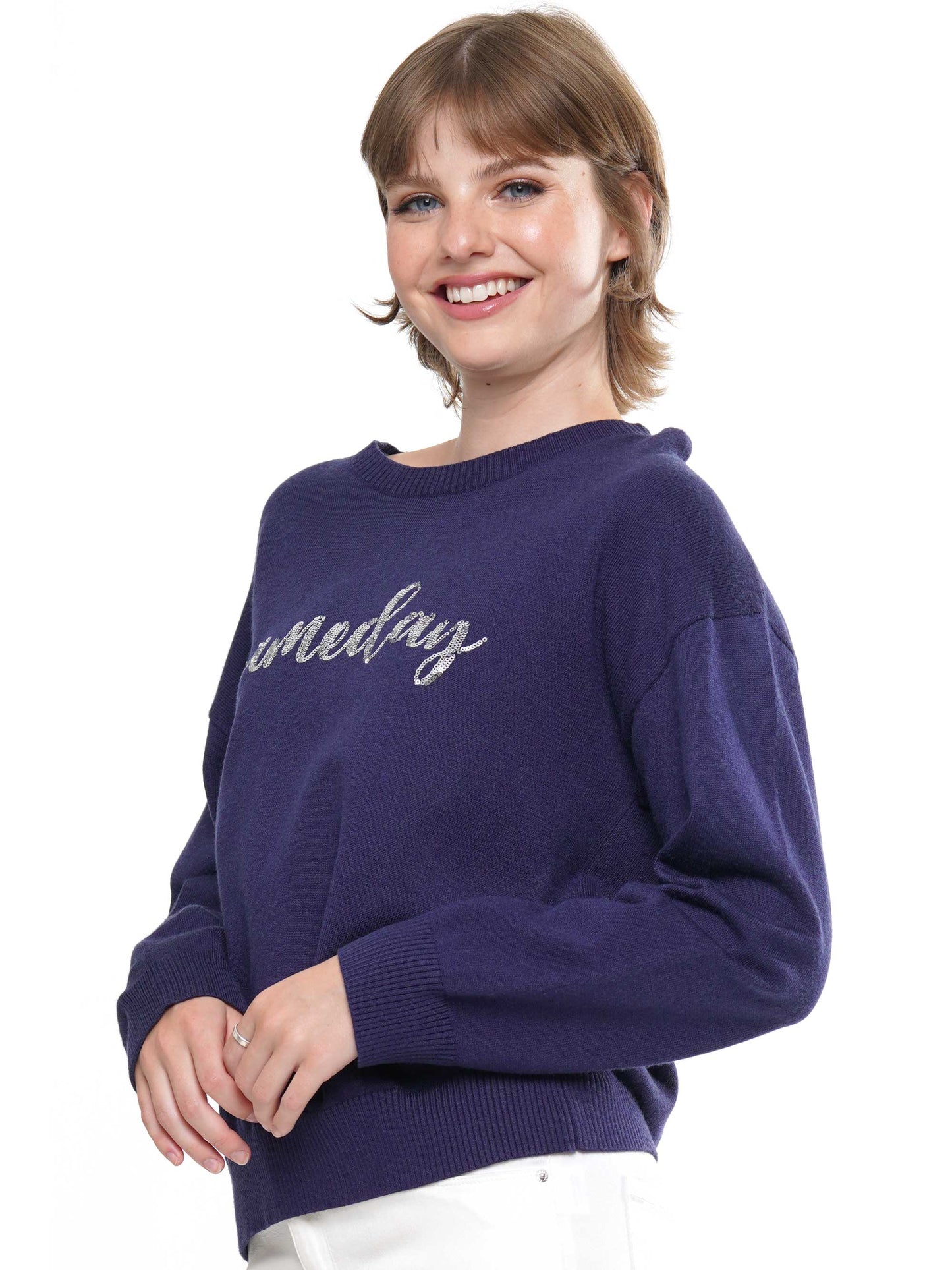 Gameday Script Sequin Sweater