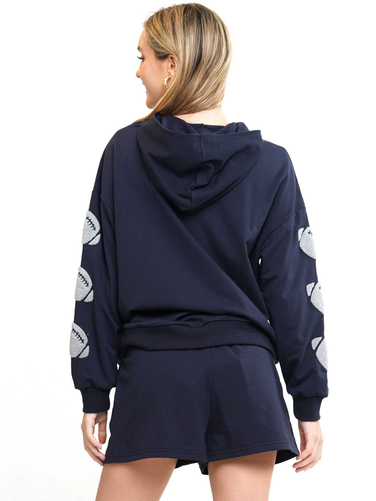Football Chenille Hoodie & Shorts Set